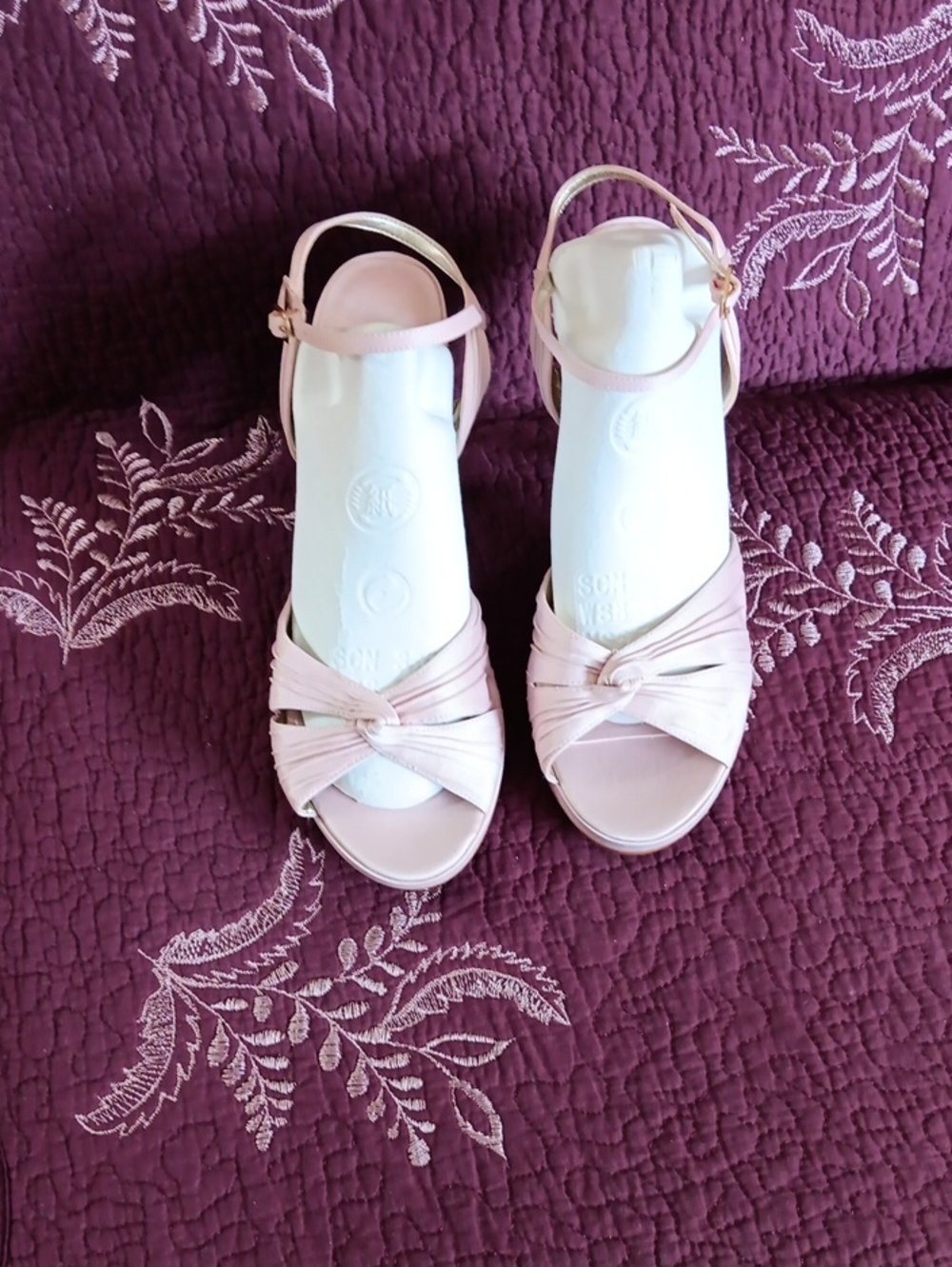 Women’s Pink Knotted Ankle-Strap Sandals